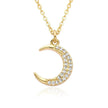 European And American Electroplated Brass Moon Star Necklace For Women