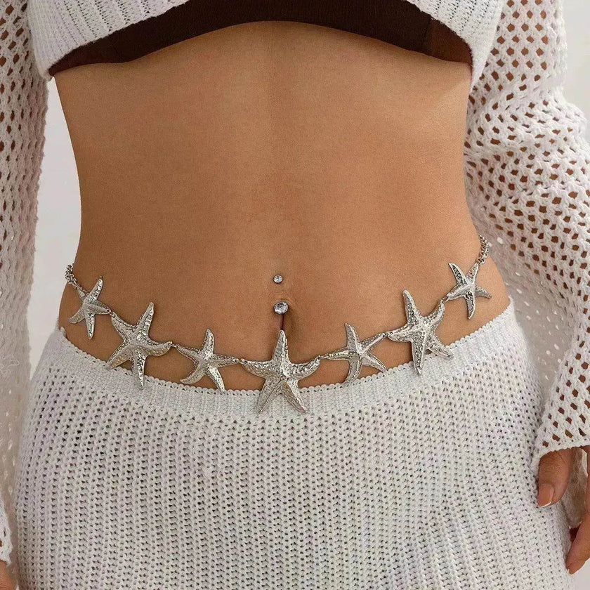 European And American Ocean Vacation Style Starfish Waist Chain Summer  Beach Chain for Women