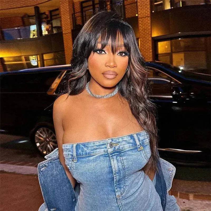 European And American Style Denim Tube Top Cinched Waist Slim And Charming Hip Bag Dress