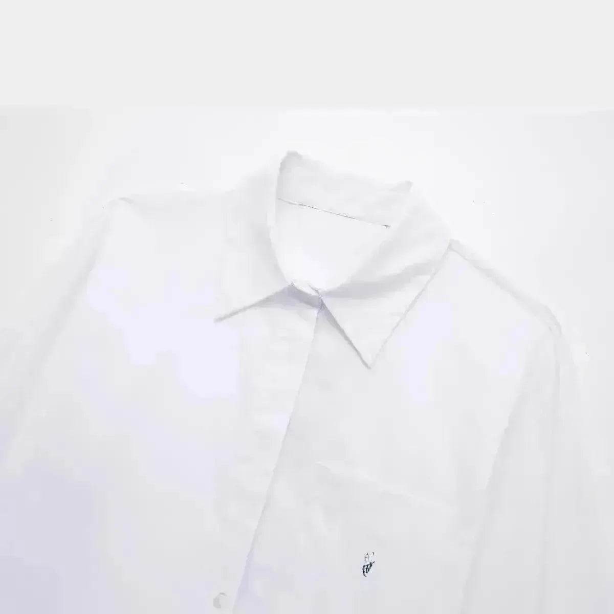 European And American Style Waistband Lapel Windbreaker Short Crop Tank Shirt