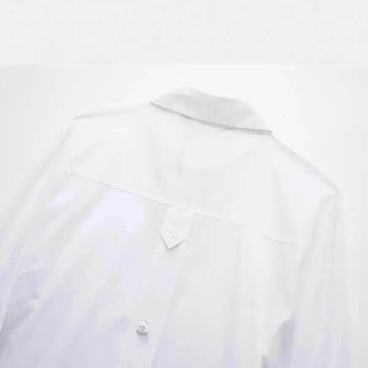 European And American Style Waistband Lapel Windbreaker Short Crop Tank Shirt