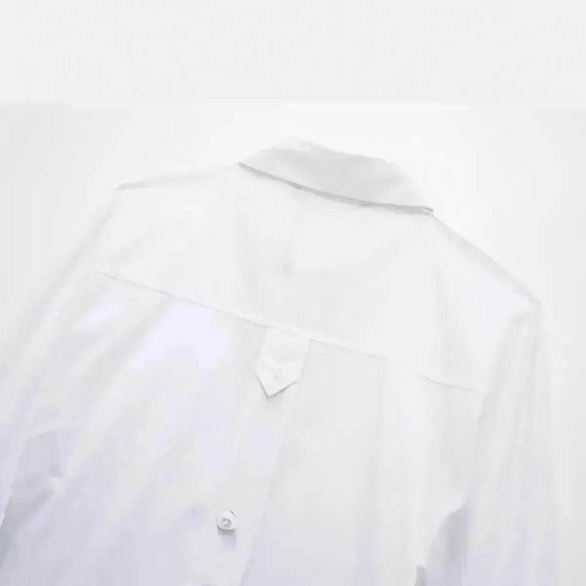 European And American Style Waistband Lapel Windbreaker Short Crop Tank Shirt