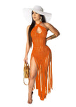 European And American Woven Two-Wear Method Fringed Beach Skirt