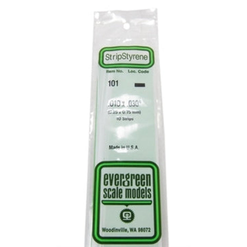 Evergreen Scale Models 101 Styrene Strip .010 x .030