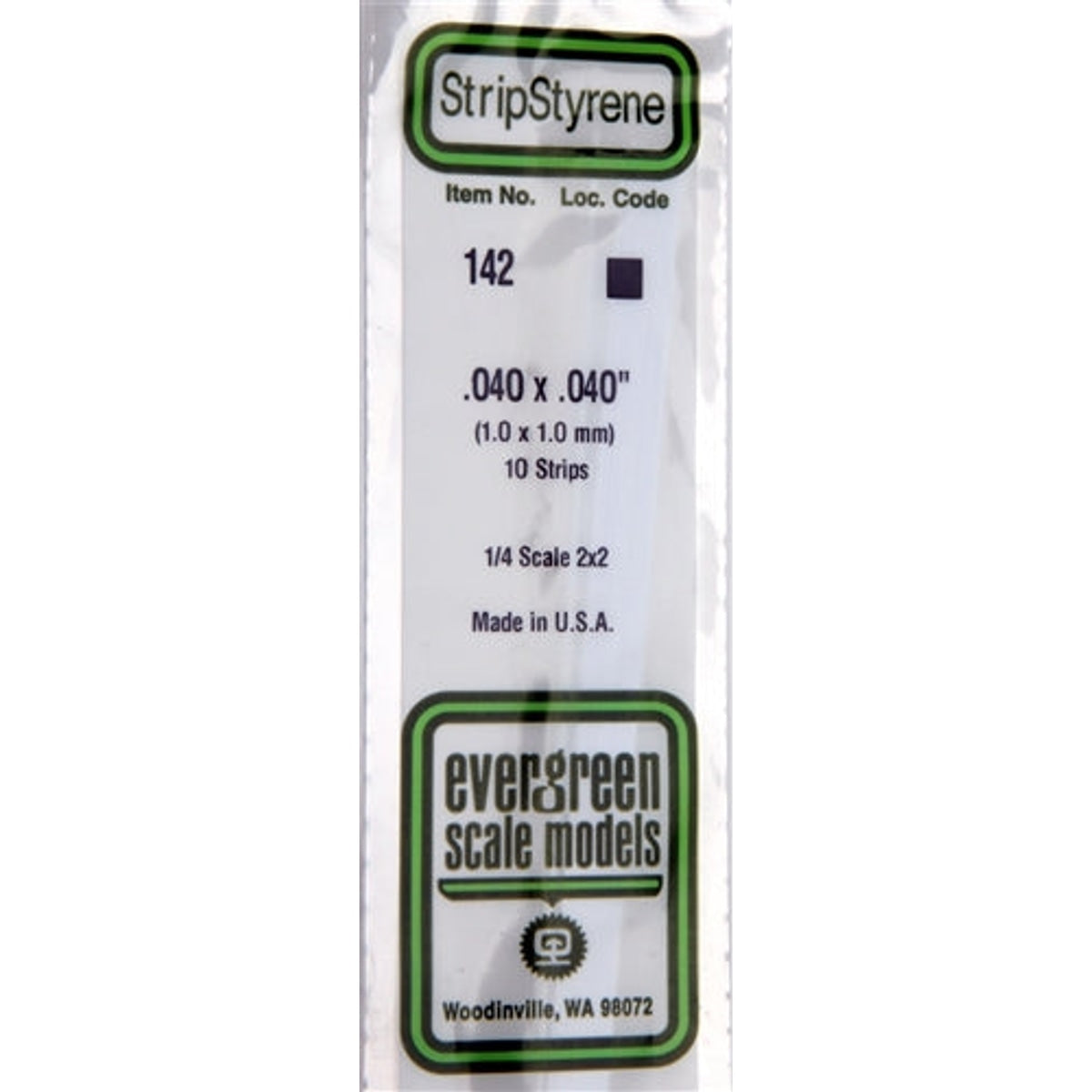 Evergreen Scale Models 142 Styrene Strip .040 x .040