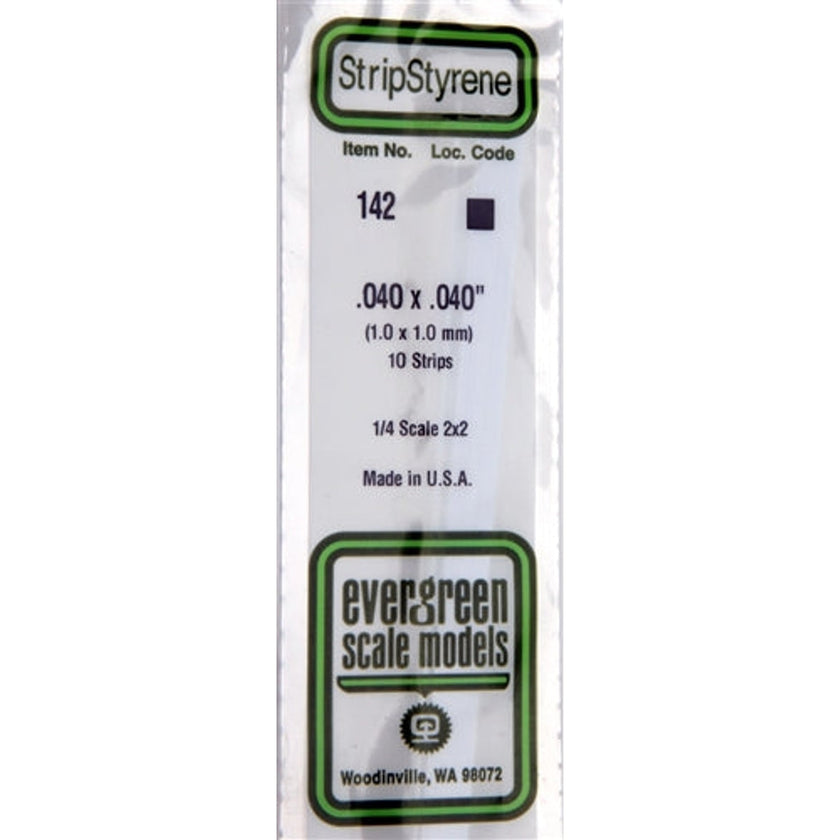 Evergreen Scale Models 142 Styrene Strip .040 x .040