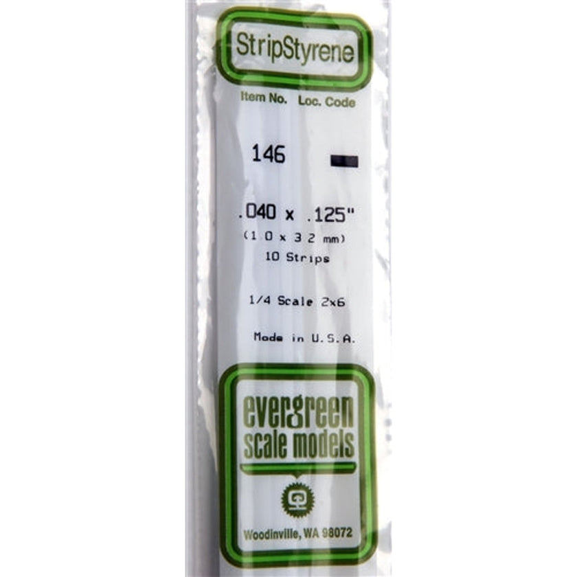 Evergreen Scale Models 146 Styrene Strips .040 x .125