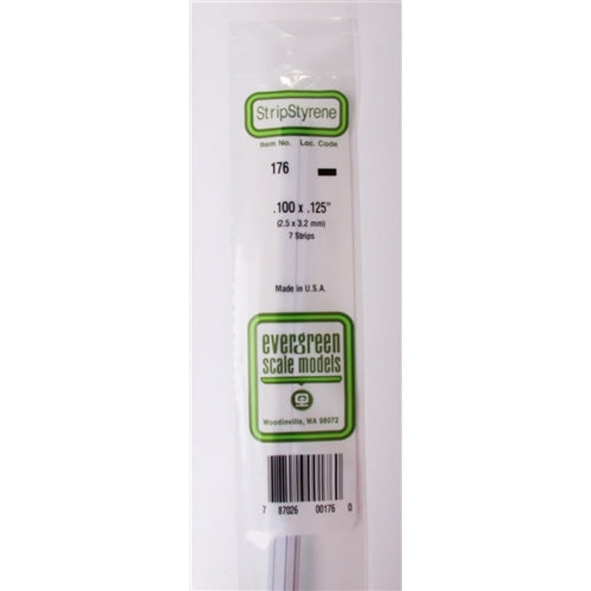 Evergreen Scale Models 176 Styrene Strip .100 x .125