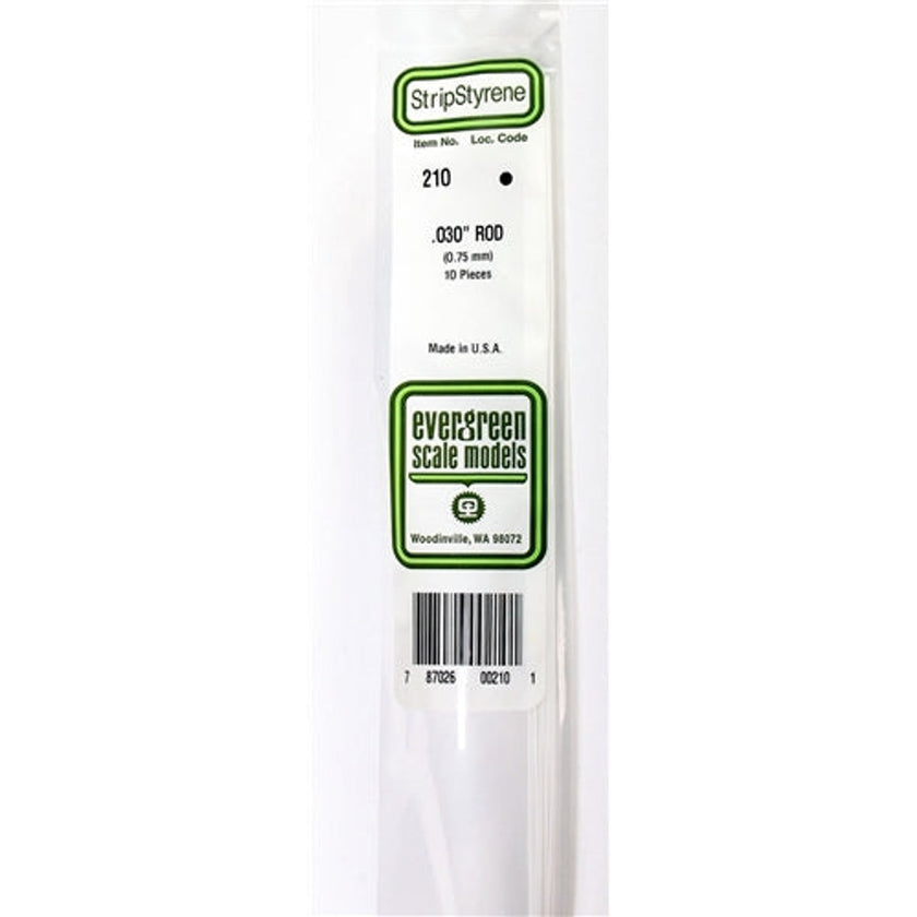 Evergreen Scale Models 210 Styrene Rod .030