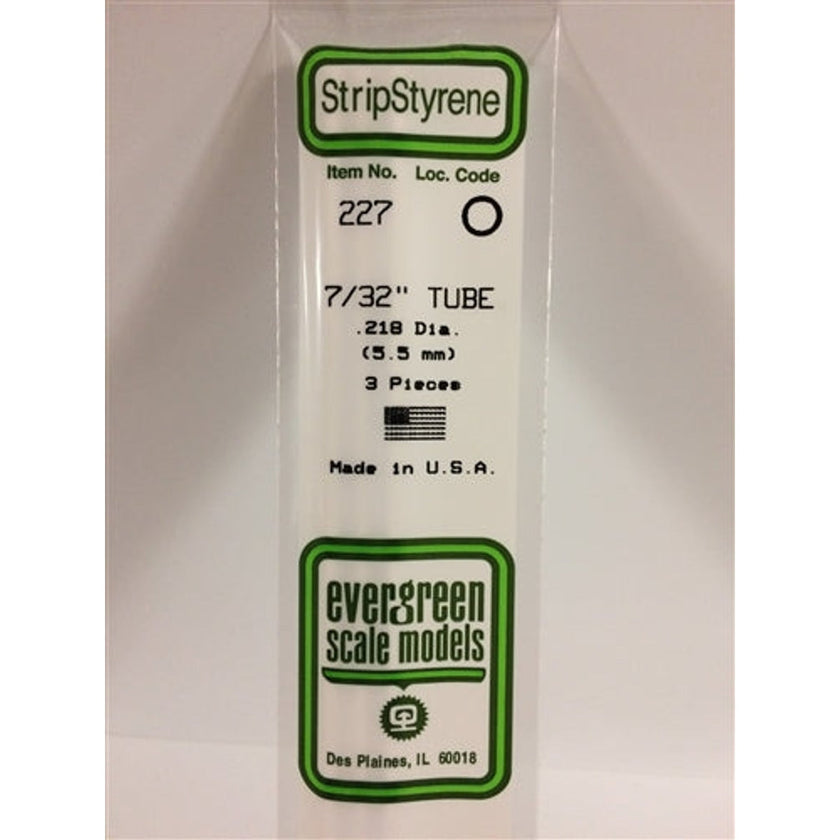 Evergreen Scale Models 227 Styrene Tube .219
