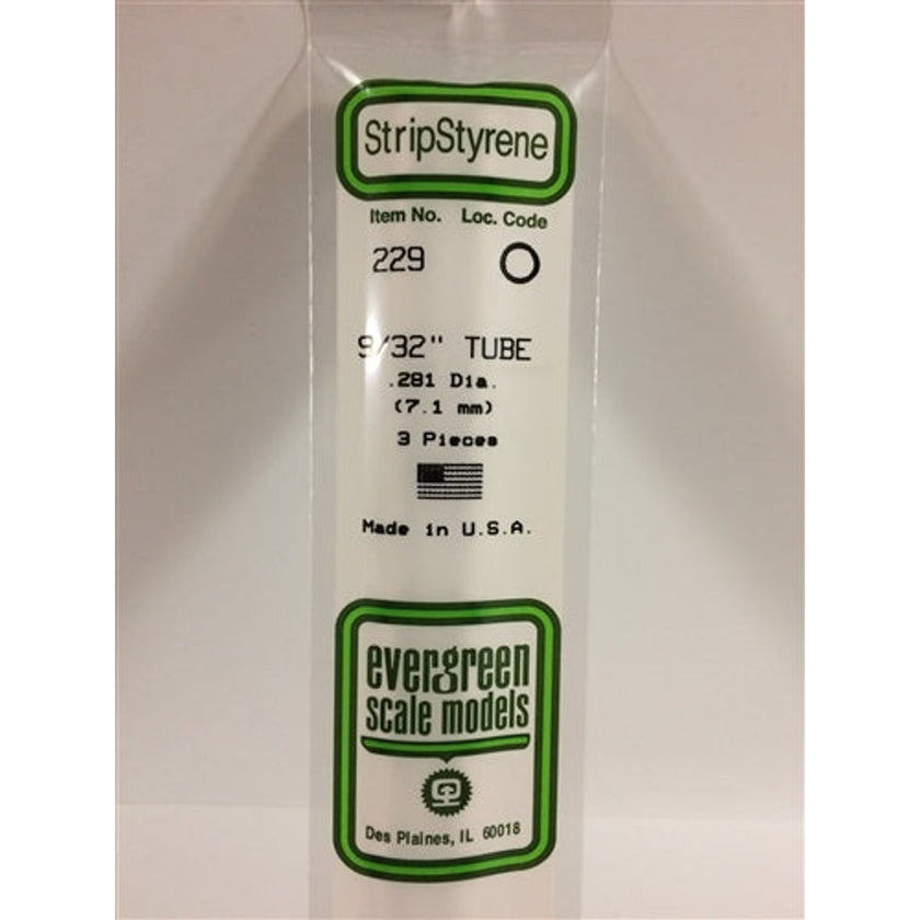 Evergreen Scale Models 229 Styrene Tube .281