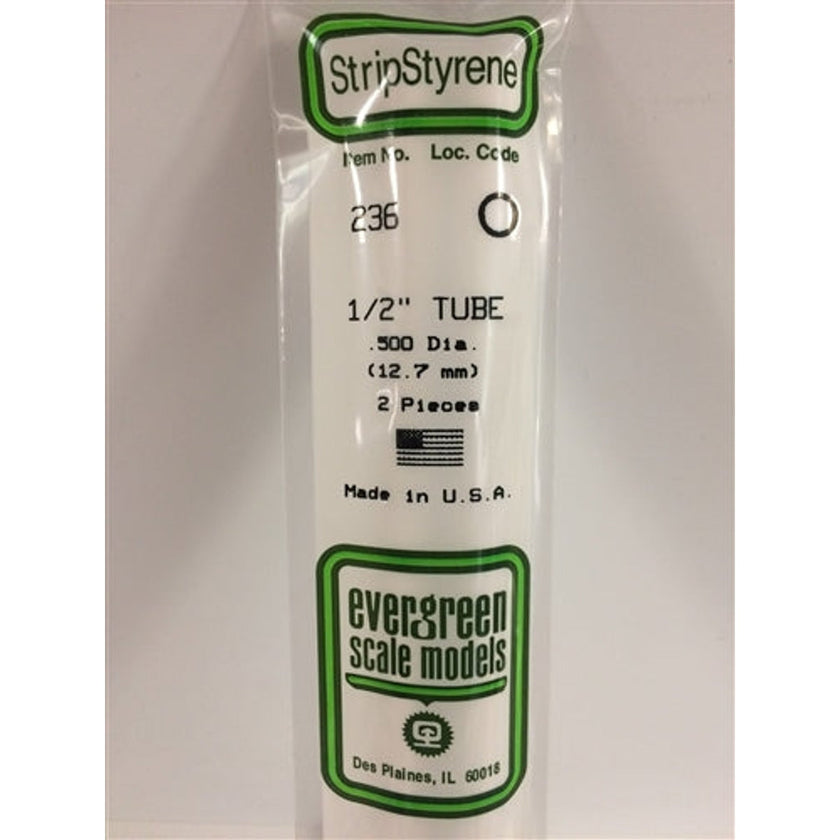 Evergreen Scale Models 236 Styrene Tube .500