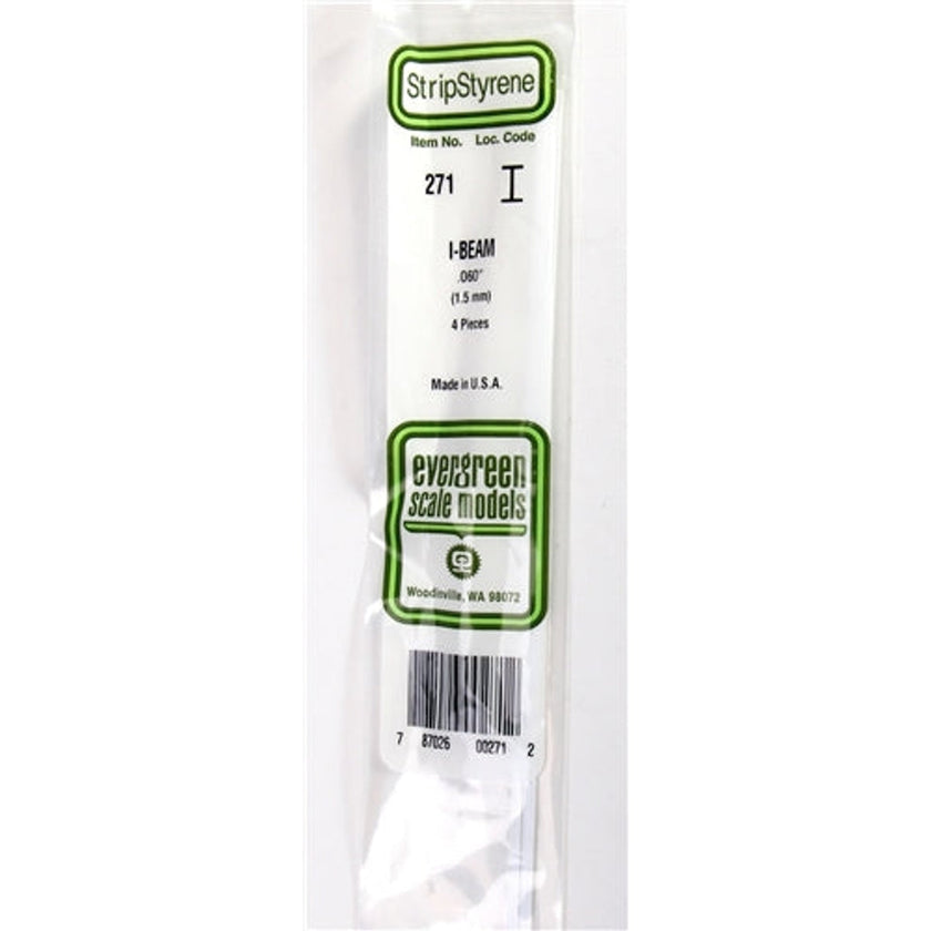 Evergreen Scale Models 271 Styrene I-Beam .060