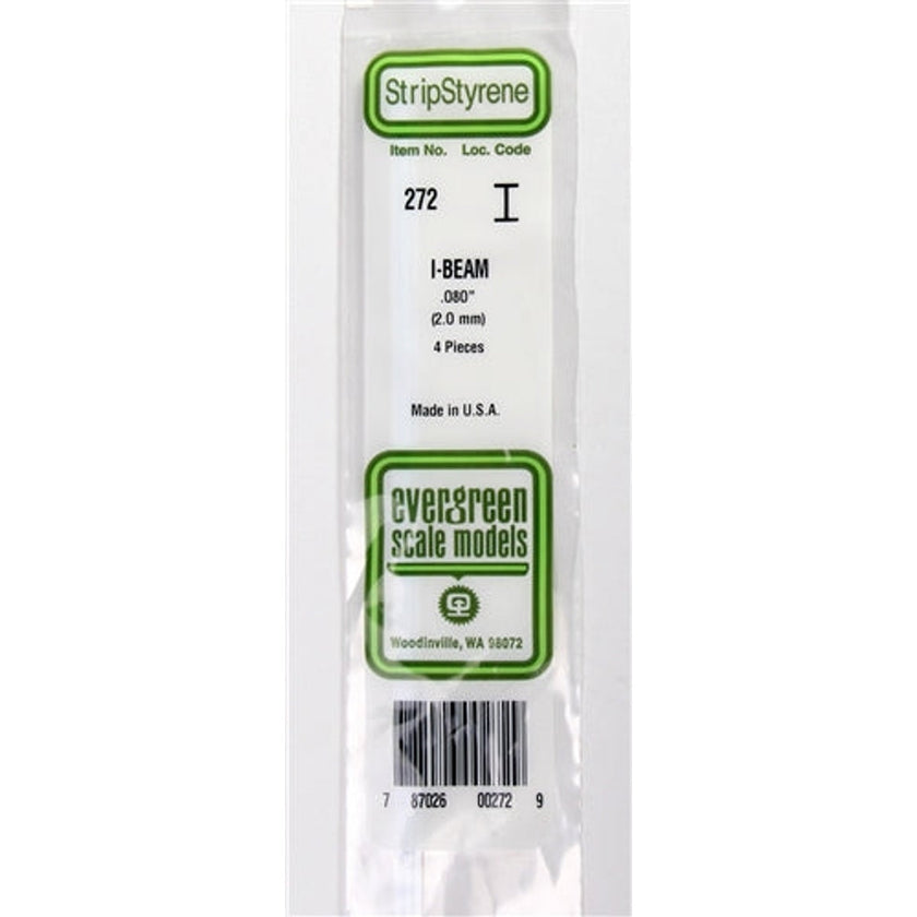 Evergreen Scale Models 272 Styrene I-Beam .080