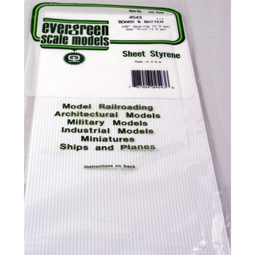 Evergreen Scale Models 4543 Styrene Board & Batten 100
