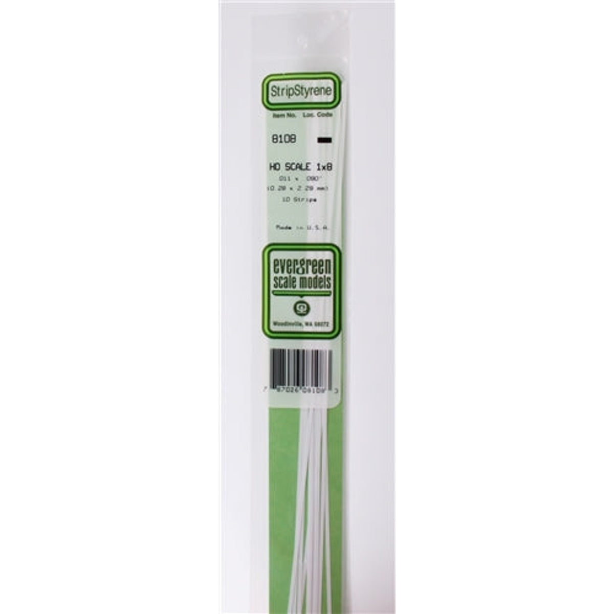 Evergreen Scale Models 8108 Styrene Strip .011 x .090