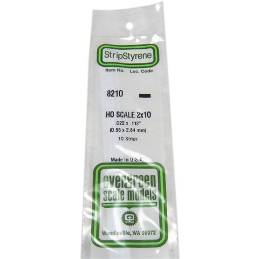 Evergreen Scale Models 8210 Styrene 2x10 .022 x .112