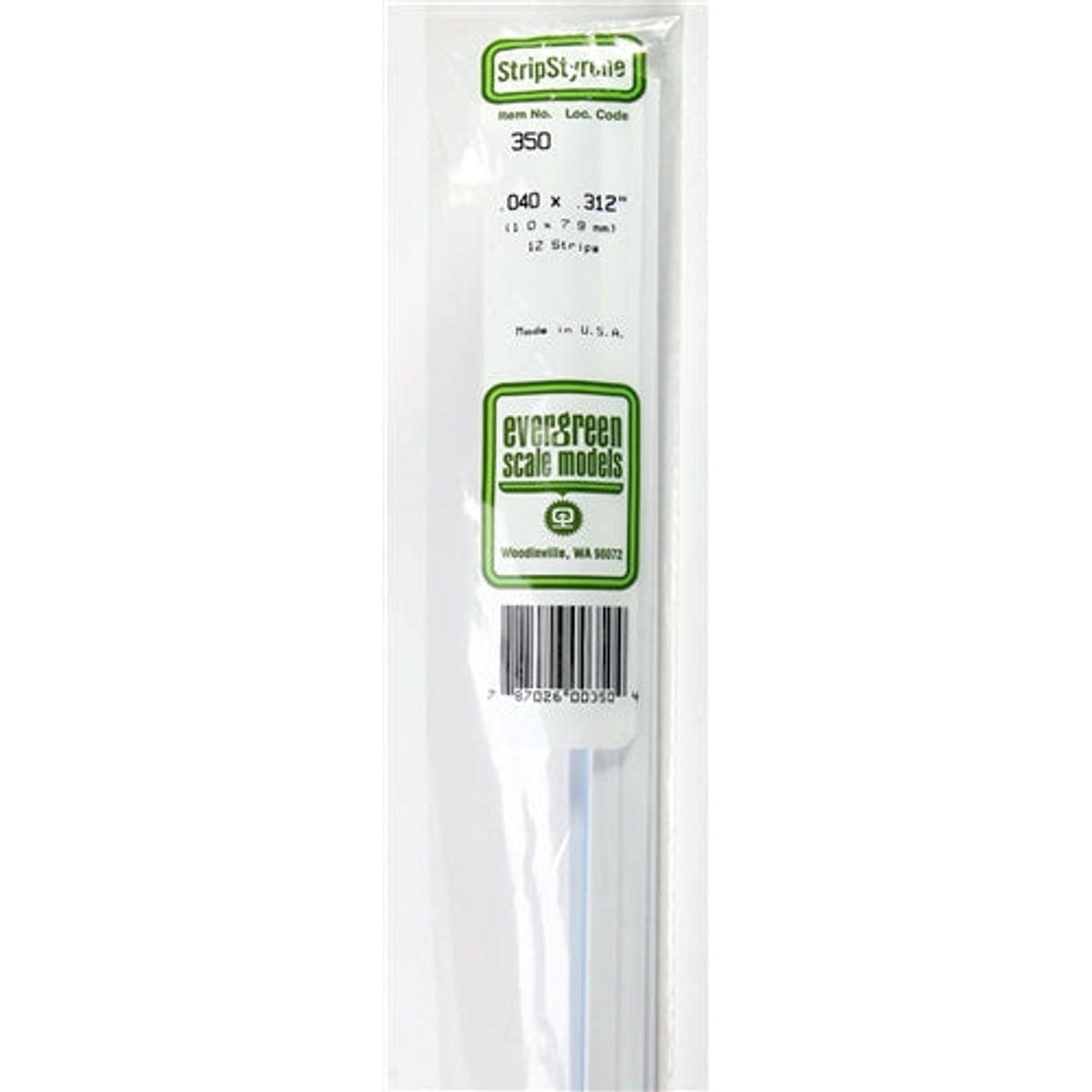 Evergreen Scale Models Styrene Strips .040 x .312