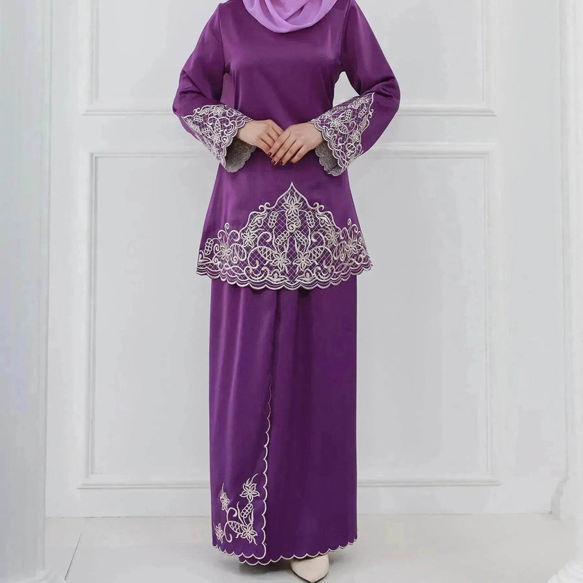 Exquisite Embroidery Two-piece Suit for Turkey Dubai Middle East Women Abaya inspired