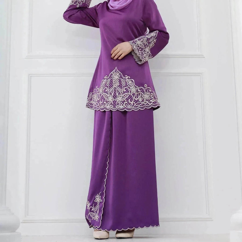 Exquisite Embroidery Two-piece Suit for Turkey Dubai Middle East Women Abaya inspired