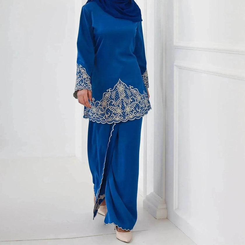 Exquisite Embroidery Two-piece Suit for Turkey Dubai Middle East Women Abaya inspired