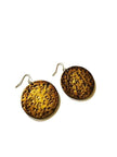 Extra Large Disc Dangle Earrings, Handmade – Hammered Metallic Style
