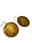 Extra Large Disc Dangle Earrings, Handmade – Hammered Metallic Style