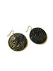 Extra Large Disc Dangle Earrings, Handmade – Hammered Metallic Style