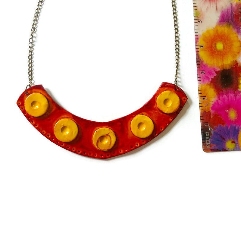 Burnt Orange Statement Jewelry Set Handmade