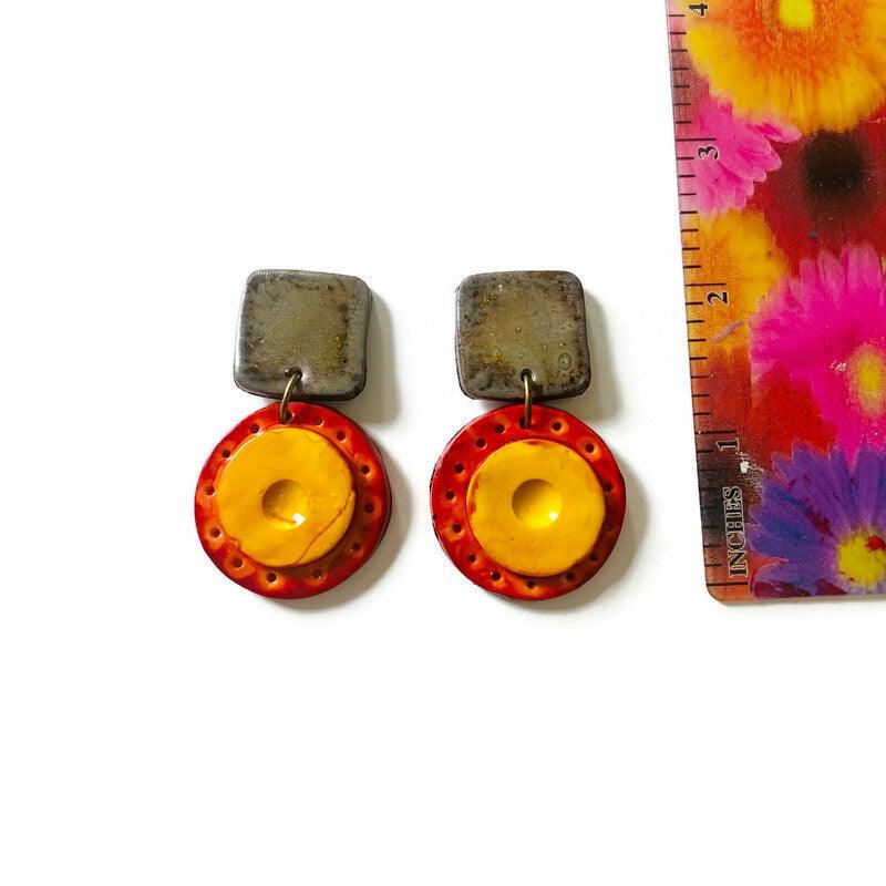 Extra Large Statement Necklace in Burnt Orange, Yellow