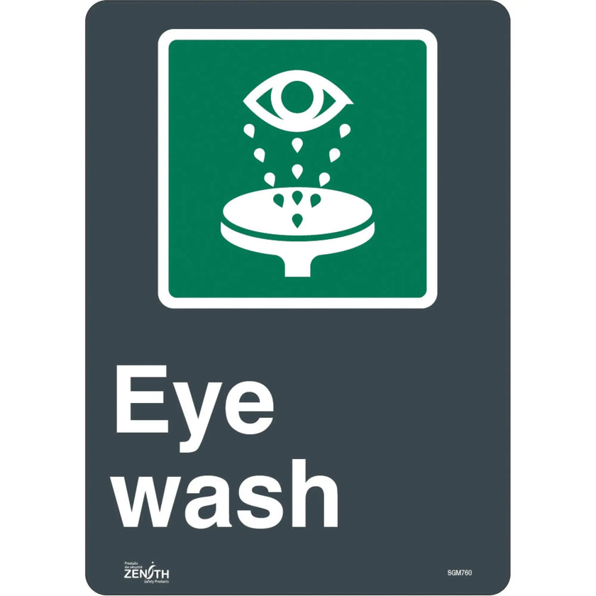 Eye Wash Sign, Vinyl Sticker, Bilingual, 14
