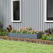 Outsunny 6 x 3 x 1ft Galvanized Raised Garden Bed, Reinforced Outdoor Planter Box with Open Bottom, Silver