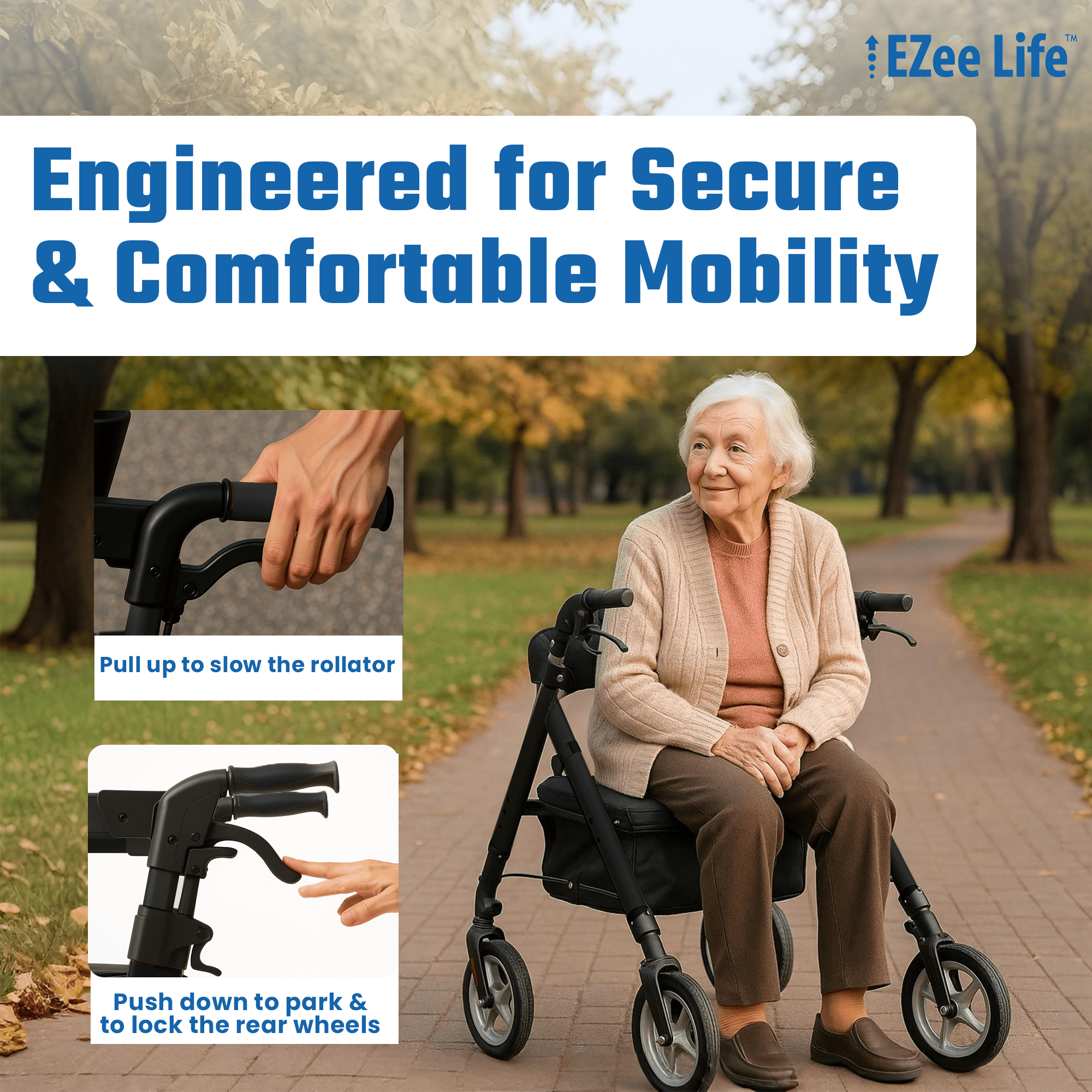EZee Life Bariatric Rollator CH3019 | Heavy-Duty 400 lb Extra-Wide Walker Canada