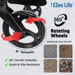 EZee Life Folding Rollator Walker CH2077 | Lightweight Height-Adjustable Mobility Aid Canada