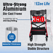 EZee Life Folding Rollator Walker CH2077 | Lightweight Height-Adjustable Mobility Aid Canada