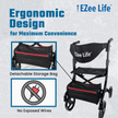 EZee Life Folding Rollator Walker CH2077 | Lightweight Height-Adjustable Mobility Aid Canada