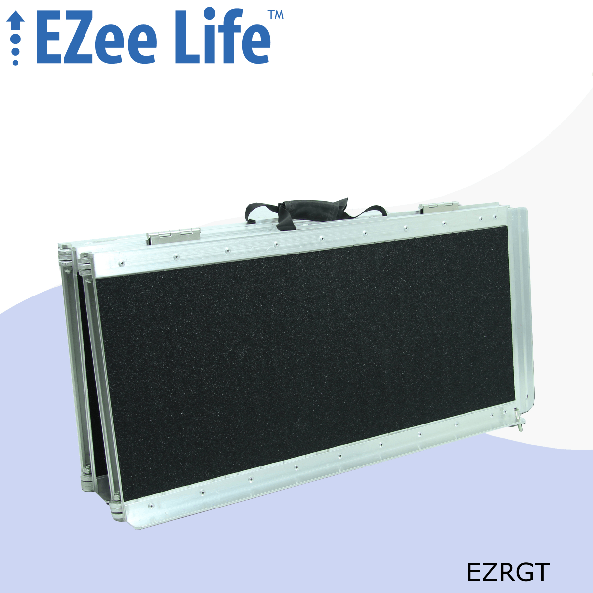 EZ6RGT EZee Life Portable Wheelchair Ramp 6 Ft - Folding Aluminum, 600 lb Capacity with Grip Tape & Side Rails