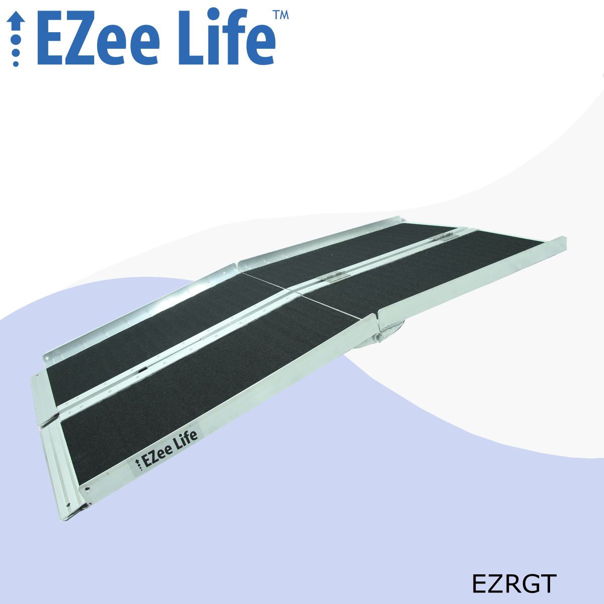 EZ6RGT EZee Life Portable Wheelchair Ramp 6 Ft - Folding Aluminum, 600 lb Capacity with Grip Tape & Side Rails