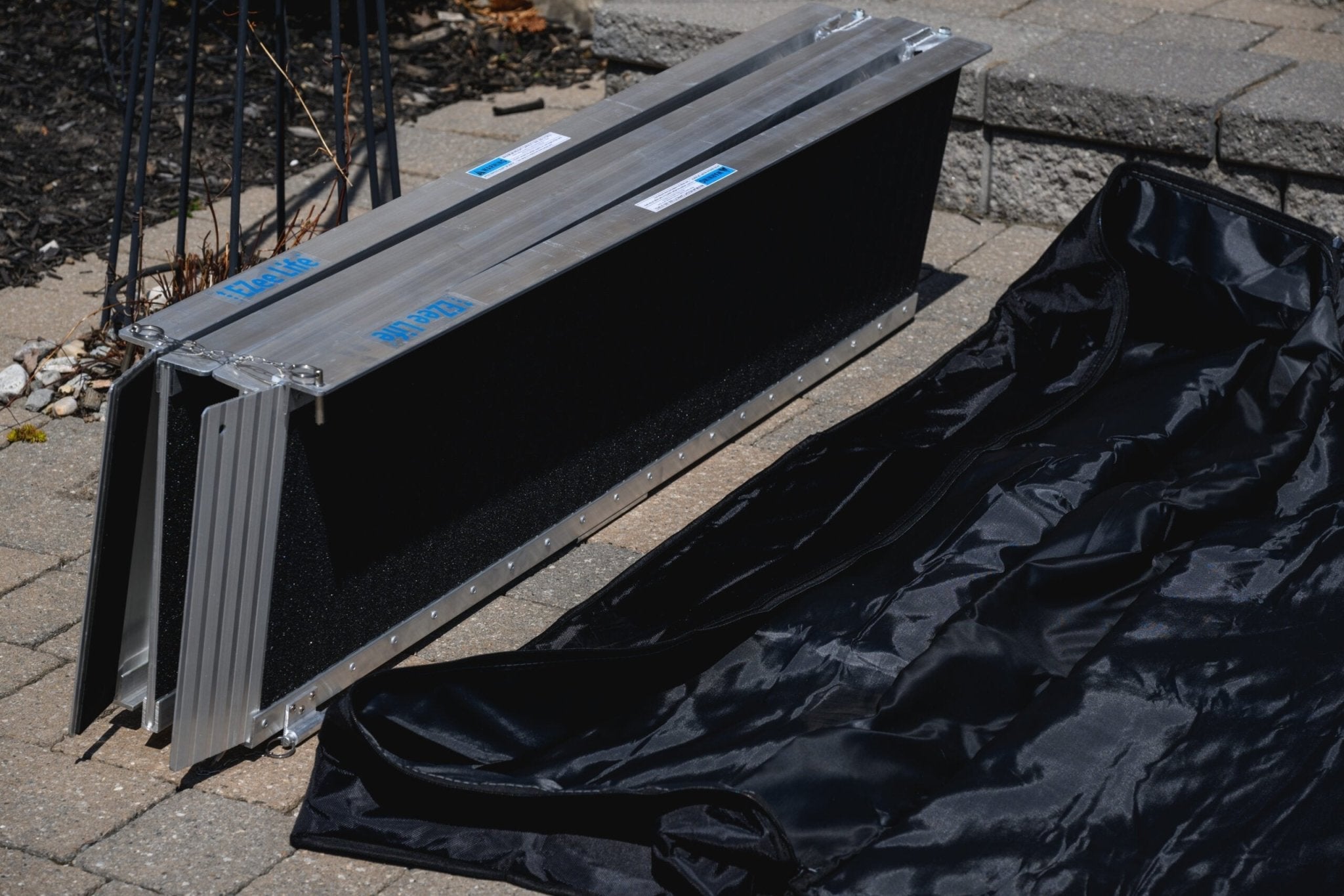 EZ6RGT EZee Life Portable Wheelchair Ramp 6 Ft - Folding Aluminum, 600 lb Capacity with Grip Tape & Side Rails