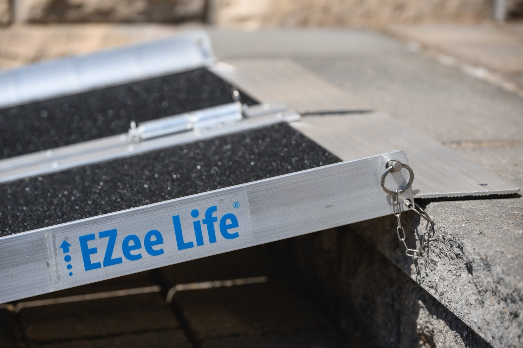 EZ6RGT EZee Life Portable Wheelchair Ramp 6 Ft - Folding Aluminum, 600 lb Capacity with Grip Tape & Side Rails