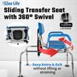 EZee Life CH2076 Sliding Swivel Padded Transfer Bench | 360 Shower Chair Canada