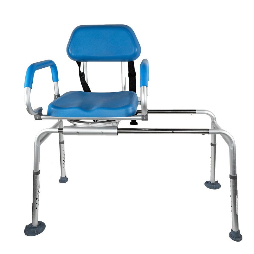 EZee Life CH2076 Sliding Swivel Padded Transfer Bench | 360 Shower Chair Canada