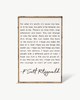 F. Scott Fitzgerald Wood Sign