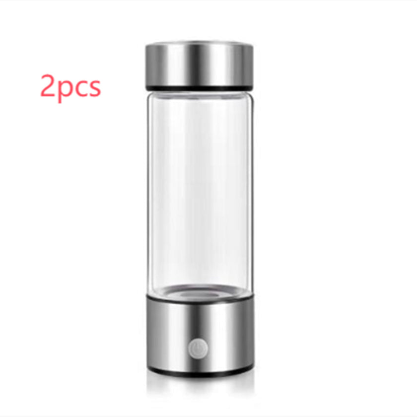 Hydrogen Water Bottle Generator – Electric Rechargeable Antioxidant Hydrogen-Rich Water Maker | 500ml Borosilicate Glass