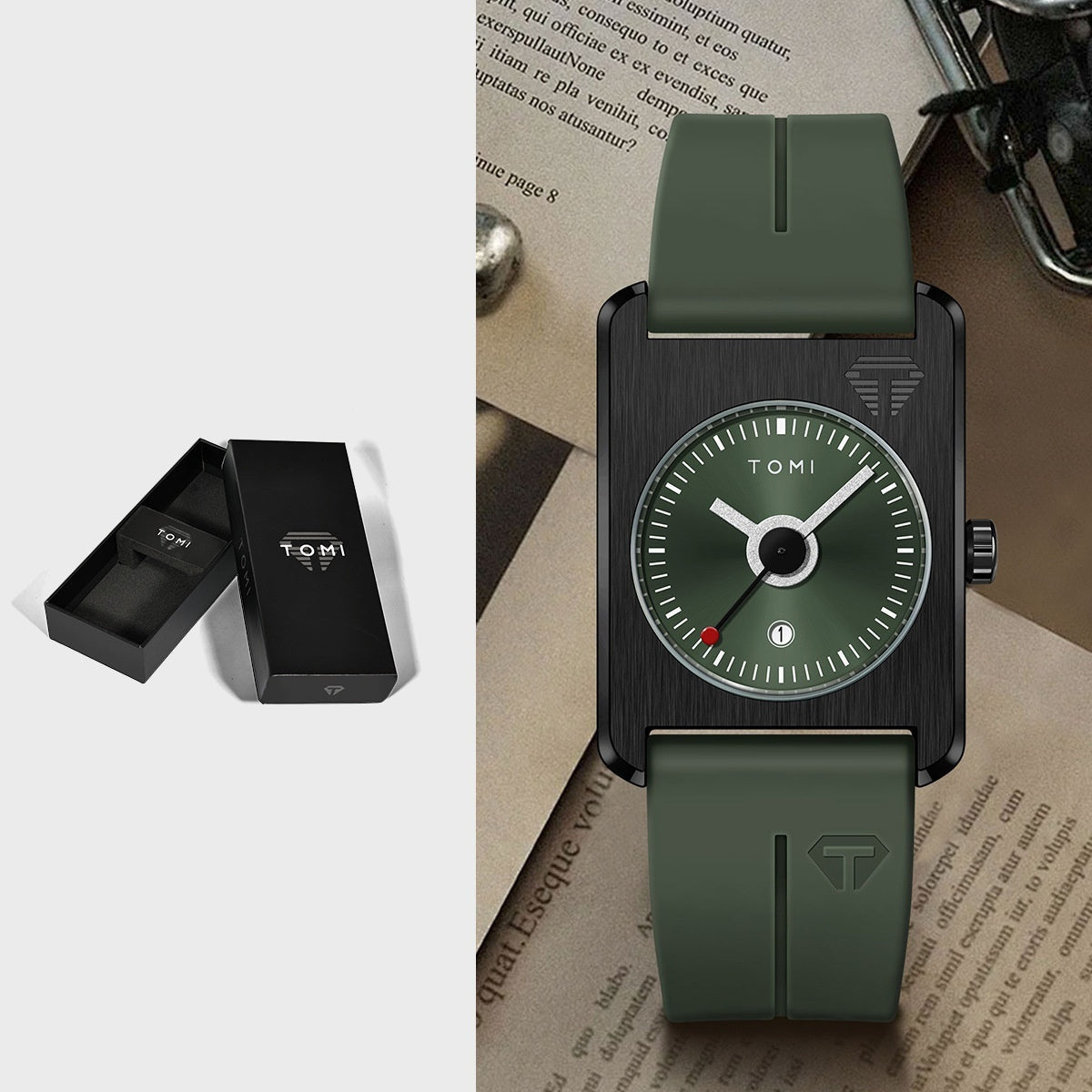 Square Calendar Watch for Men & Women – Sporty Quartz Wristwatch