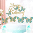 Butterfly Birthday Cake Decoration Cards – Floral Party Cake Toppers & Inserts