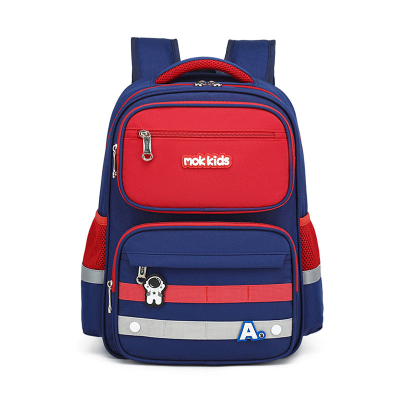 Large Capacity College Backpack – Unisex Oxford Cloth School Bag (White Green / Blue Red)