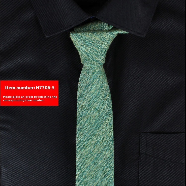 Men's Slim 6cm Cotton Necktie – Solid Color Arrow Tie for Business & Formal Wear | Canada & USA
