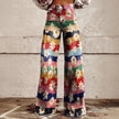 Graphic Printed Pants for Women – Stretch Denim Look Casual Trousers