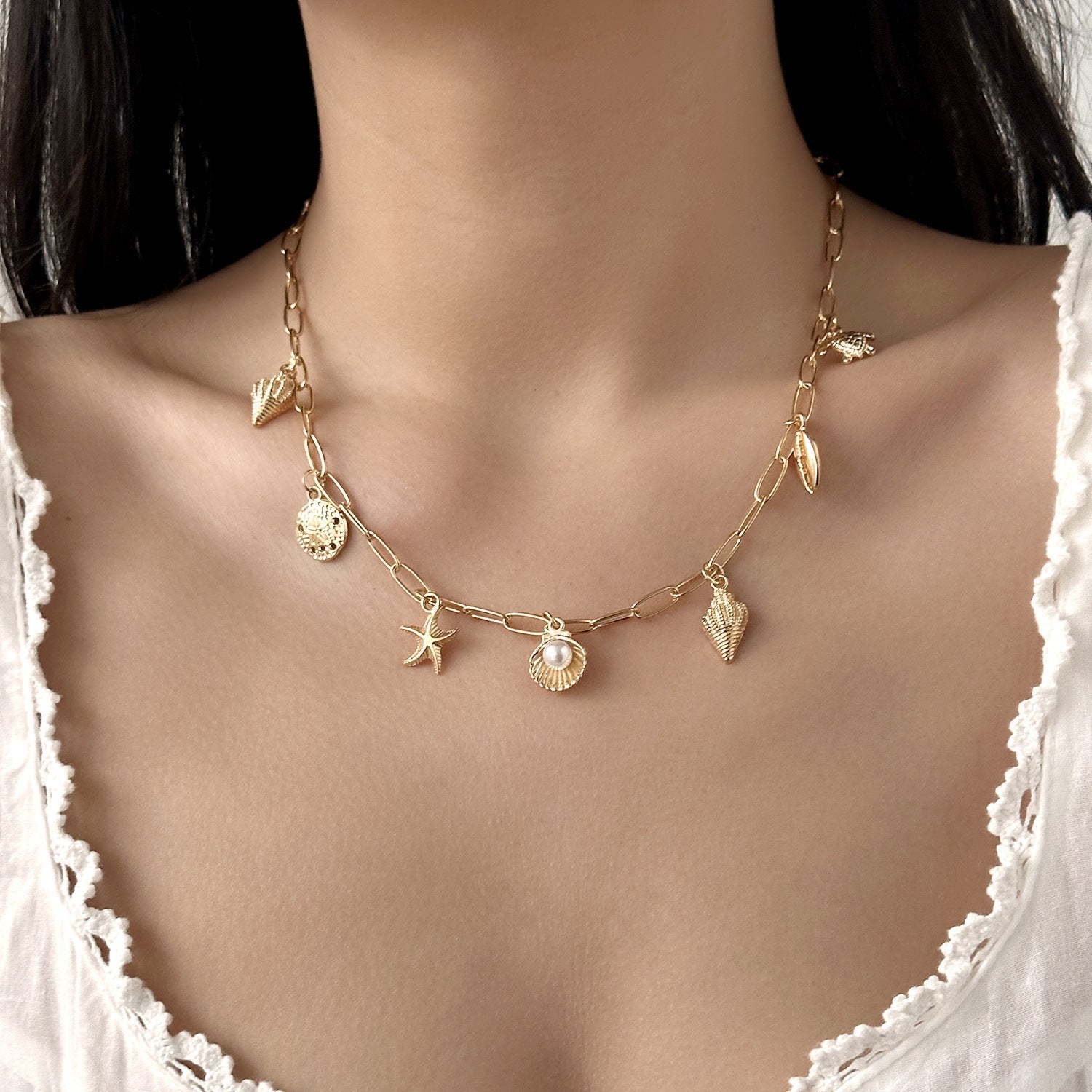 Starfish Conch Shell Turtle Pendant Necklace for Women – Ocean Beach Jewelry | Canada & USA